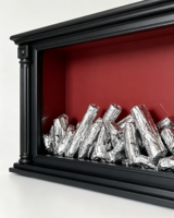 Cheminée électrique LED 3D artificielle vintage nordique, lampe d'éclairage intérieur moderne, 60*10*20 cm, décoration d'intérieur pour Halloween