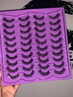 20 Paires de Cils Touffus 3D 5D, Extensions de Cils Faux Vison Naturel Long de 25 mm Faites à la Main en Vrac pour Maquillage, Modèles en Boîte