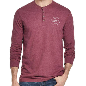 Camiseta de cuello redondo de talla europea y americana ajustada personalizada, <span class=keywords><strong>camisetas</strong></span> con botones <span class=keywords><strong>originales</strong></span>, <span class=keywords><strong>camisetas</strong></span> de <span class=keywords><strong>manga</strong></span> <span class=keywords><strong>larga</strong></span> para <span class=keywords><strong>hombre</strong></span> - Product Image 6