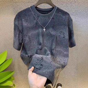 Annshine Vente en gros Nouveauté été T-<span class=keywords><strong>shirt</strong></span> Gypsophile à manches courtes Mode <span class=keywords><strong>Homme</strong></span> Décontracté Coupe ajustée - Product Image 3