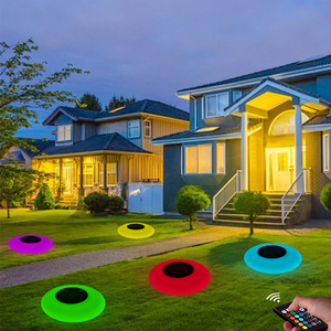 Impermeable RGB LED <span class=keywords><strong>Solar</strong></span> Jardín Lámpara <span class=keywords><strong>Bola</strong></span> plana <span class=keywords><strong>Solar</strong></span> <span class=keywords><strong>Bola</strong></span> plana para jardín Piscina Patio Paisaje - Product Image 3