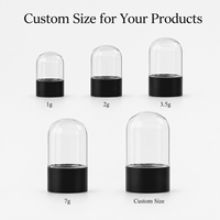 Impression d'étiquettes personnalisées pour pots en verre à dôme hermétiques et anti-odeur, résistants aux enfants, avec bouchon, pour fleurs, contenances 3.5g, 7g, 1oz, 2oz, 3oz, 4oz