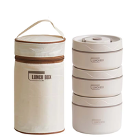 Ensembles de deux boîtes à lunch pour la maison en PP + acier inoxydable 304, couleurs variées et abordables, avec un bon effet d'isolation