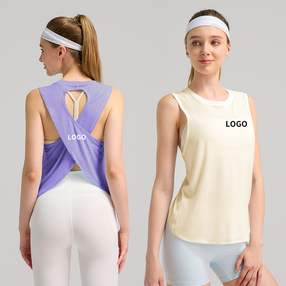 Women's Lightweight Cooling Sports Vest Sleeveless Quick-Dry Yoga Shirt Beautiful Hollow Back Design Front Breathable Fitness