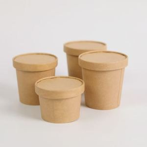 Tazón de papel kraft biodegradable y personalizable para llevar, ideal para sushi, ensaladas y sándwiches, con tapa a prueba de fugas y de calidad alimentaria. - Product Image 2