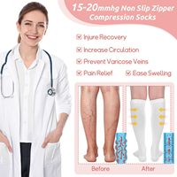 Chaussettes de compression avec logo personnalisé, fermeture éclair, haute qualité, anti-humidité, résistantes aux coupures, pour la maternité et le sport