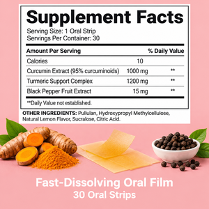 Tiras Orales de Cúrcuma con Extracto de Curcumina, Ayuda al Sistema Inmunológico y Aumenta la Vitalidad, Suplemento Dietético - Product Image 6