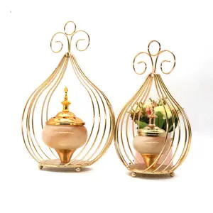 Luxury Crystal incense burner holder Middle East Arabic Style Iron incense burner arab