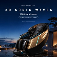 Silla de Masaje 3D de Gravedad Cero con Ondas Sónicas de Nuevo Diseño, Silla de Masaje Eléctrica de Lujo con Calefacción Corporal Completa para Gimnasio y Centro de Bienestar
