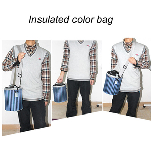 Wholesale Custom Cylindrical Oxford Waterproof <strong>Bottle</strong> <strong>Cooler</strong> <strong>Bag</strong> Aluminum Foil Insulated Food Fruit Lunch <strong>Bag</strong> With Strap - Product Image 6