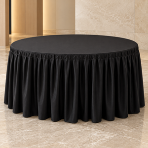 Nappe plissée Scuba pour tables rondes de banquet, lavable en machine et sur mesure pour la location en gros d'événements - Product Image 1