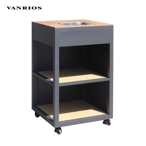 VANRIOS Ensemble de cuisine modulaire en aluminium pour KC-16 hôtel restaurant îlot grill commercial BBQ armoire moderne étanche pour patio et extérieur - Product Image 4