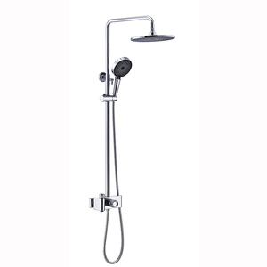 Hm-Juego de ducha de lujo, mezclador de ducha redondo cromado, frío y caliente, fácil de instalar - Product Image 3
