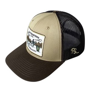 Gorra Trucker de Malla Marrón Caqui con Parche Tejido Personalizado Live Western Live Free de 6 Paneles para Hombre y Mujer, Ideal para Actividades al Aire Libre - Product Image 3