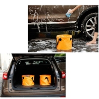 Seau pliable 15L en bâche PVC imperméable, sac étanche, seau pour trempage des pieds, stockage d'eau de jardin, lavage de voiture, pêche, plage, extérieur