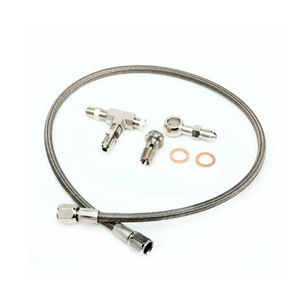 Kit de tubería de combustible para turbocompresor Haofa PTFE, 70cm, AN4, trenzado de acero inoxidable para Volvo Saab TD04L TD04HL - Product Image 1