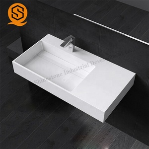 Lavabo de piedra Artificial hecho a mano de alto brillo, tocador de baño, encimeras superiores, uso para <span class=keywords><strong>lavandería</strong></span> de hotel en casa - Product Image 3