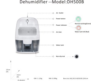 เครื่องลดความชื้นสำหรับบ้าน รุ่น Damp Realway 600 มล. พร้อมระบบปิดอัตโนมัติ เงียบพิเศษ พกพาสะดวก ใช้ได้ในห้องน้ำ ตู้เสื้อผ้า รถบ้าน ห้องนอน เครื่องลดความชื้น 600 มล. - Product Image 5