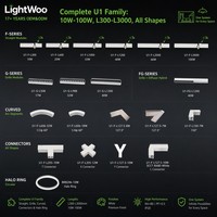 Lampe de bureau en aluminium Lightwoo, très vendue, à LED, linéaire, en forme d'anneau, suspendue, IP44, CRI90, connectable, taille 5070, pour salon