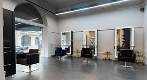 New Modern <strong>Double</strong> <strong>Sided</strong> Wooden <strong>Salon</strong> Station Styling <strong>Mirror</strong> for Barbershop with LED Light and Sockets - Product Image 6