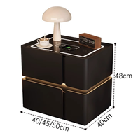 Chevet contemporain à deux tiroirs avec lumière LED intégrée, organisateur de chambre à coucher, meubles de qualité supérieure