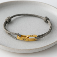 Nouveau bracelet en corde tressé fait main réglable pour couple, bracelet Fred en câble fer à cheval pour l'amitié