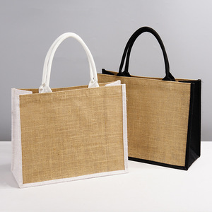 Customize Printed Logo Canvas Jute <b>Bag</b> Shoulder Handbag Eco-Friendly Reusable Gunny Burlapjute Tote <b>Bag</b> For Promotional - Product Image 1