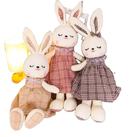 Muñeco de conejo de peluche suave gigante personalizado, bonitos juguetes de peluche de conejo en la cama, almohada para dormir, regalo de muñeca para niños y niñas