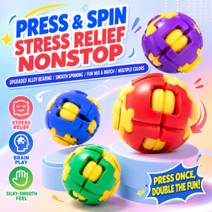 Tourne et pressoie, jouet anti-stress stimulant le cerveau, fidget spinner transformable avec gyro coloré tactile pour soulager le stress - Product Image 1