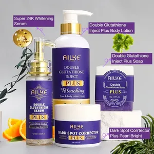 Ailke Cosmetics Vegane Kollagen Akne Dark Spots 4 Produkte White ning Skin Care Set (neu) für trockene Haut
