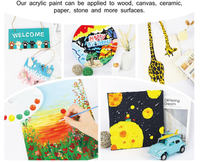 Set di Colori Acrilici <span class=keywords><strong>Tempera</strong></span> 24 Colori 60ml Impermeabili per Bambini e Studenti, Vendita Diretta dalla Fabbrica - Product Image 1