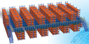 Мезонинная платформа-стеллаж для хранения, стальная мезонинная система, портативные стальные конструкции I-образного профиля, полы из стальных плит - Product Image 3