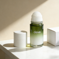 Flacon à bille en verre transparent givré personnalisé de 30 ml 50 ml, flacon à bille vide rechargeable pour huile essentielle