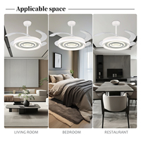 Le lustre moderne escamotable simple de 48 pouces a mené le ventilateur de plafond mené par 3 couleurs avec la lumière