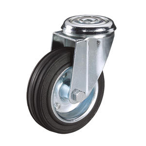 Rueda giratoria de metal con rodamiento de bolas de 100 libras, banda de rodadura firme, con orificio pasante, gris duradero - Product Image 1