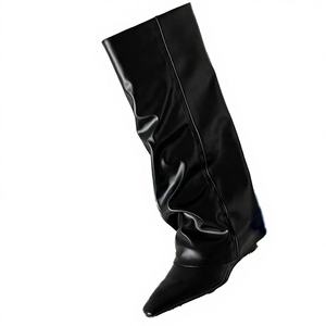 Botas de Mujer de Tacón Bajo de 7CM con Cremallera y Punta Puntiaguda, Estilo Vaquero hasta la Rodilla, Material Suave, Nueva Moda, Zapatos de Verano/Invierno - Product Image 3