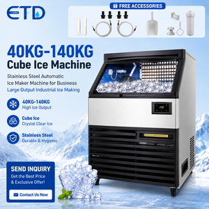 Machine à glaçons commerciale 40kg-140kg/24h pour les entreprises, vente en gros, 110V/220V, automatique, en acier inoxydable - Product Image 6
