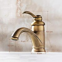 Robinet de salle de bain rétro antique, mitigeur européen chaud/froid pour lavabo, finition bronze, robinet vintage pour toilettes et lavage des mains