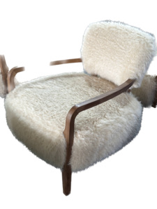 Moderne Fauteuil Loungestoel Pluche Eenvoudig Zacht Ontwerp Draaiende Woonkamer Slaapkamer Kantoorwerkplaats Eethotel Hout Leer - Product Image 4