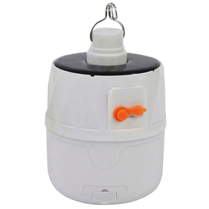 Lampe de camping d'urgence solaire LED RGB rechargeable avec chargement USB intégré, corps en PP, D105mm, batterie 2400mAh, 3 niveaux de luminosité réglables - Product Image 1