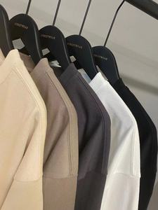 เสื้อยืดคอกลมแขนสั้นผ้าฝ้ายเนื้อหนา 230 กรัม สีพื้น ทรงหลวม ไหล่ตก สำหรับผู้ชาย ผลิตจากโรงงาน - Product Image 3