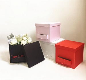 <b>Small</b> Size Square Flower Bucket Single Item Drawer Hug Bucket Flower Gift <b>Box</b> for Birthday - Product Image 1