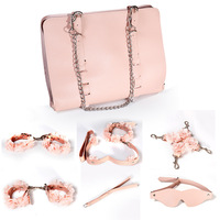 Kit de bondage BDSM professionnel pour adultes |   Menottes et attaches de jambe en cuir, collier de retenue |   Jouet sexuel SM pour la bondage des yeux, en gros