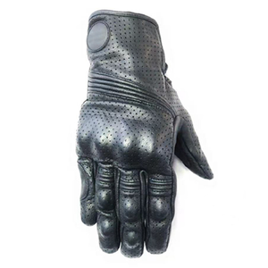 DFG0924 Gants d'hiver en cuir d'agneau véritable noir, gants de sport d'extérieur pour la conduite - Product Image 3