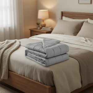 ผ้าห่มถ่วงน้ำหนักขนาดคิงไซส์ 25 ปอนด์ ระบายอากาศได้ดี ผ้านวมเย็นสบาย บรรจุเม็ดแก้วฝ้าย 100% ใช้ได้ทุกฤดู - Product Image 2