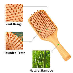 Eco Bamboo Wooden <b>Hair</b> <b>Brush</b> OEM Custom Logo <b>Massage</b> Detangling <b>Hair</b> Air Cushion Comb For Daily <b>Hair</b> Care - Product Image 2
