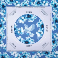 Mahjong Americano de Lujo Moderno, Fichas Acrílicas Rojas y Azules con Tapete de Juego con Diseño Floral Azul, Portátil, 166 Piezas