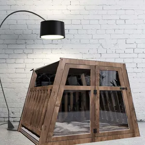 Decoración del hogar, caja de madera moderna para perros, muebles de madera para interiores, caseta para perros