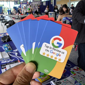 Cartes PVC NFC personnalisées avec logo, 13,56 MHz, NFC213/215/216, anti-métal, étanches, ISO 1K, programmables, pour réseaux sociaux et avis clients - Product Image 4