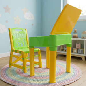 Ensemble table et chaises pliantes colorées en plastique Anax pour enfants, hauteur réglable, pour la maison, l'école et la chambre - Product Image 3